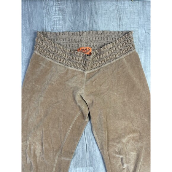 Vtg Juicy Couture Sweatpants Womens S Brown Velour Pocket Y2K Vintage Wide Leg R - Picture 2 of 13